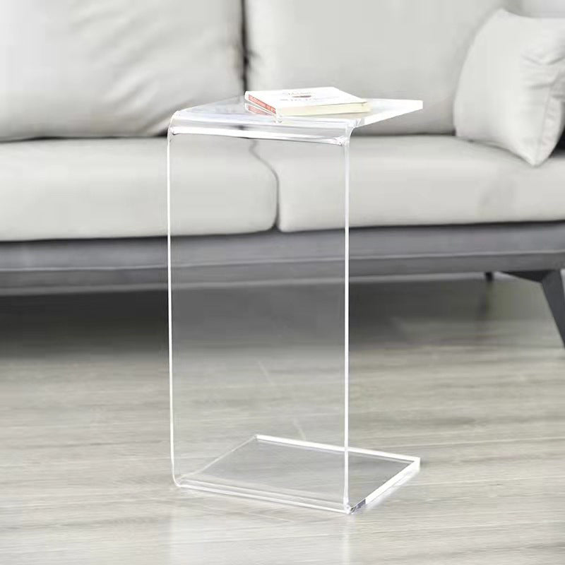 Modern Style Black/tan/transparent Acrylic Rectangular Material Side Table