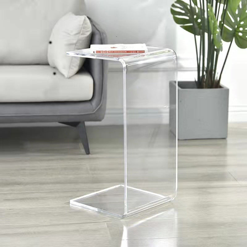 Modern Style Black/tan/transparent Acrylic Rectangular Material Side Table