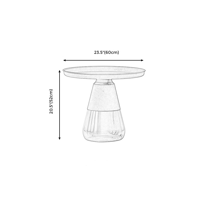 Modern Style Black/gold Metal Table Top Glass Base Round Side Table