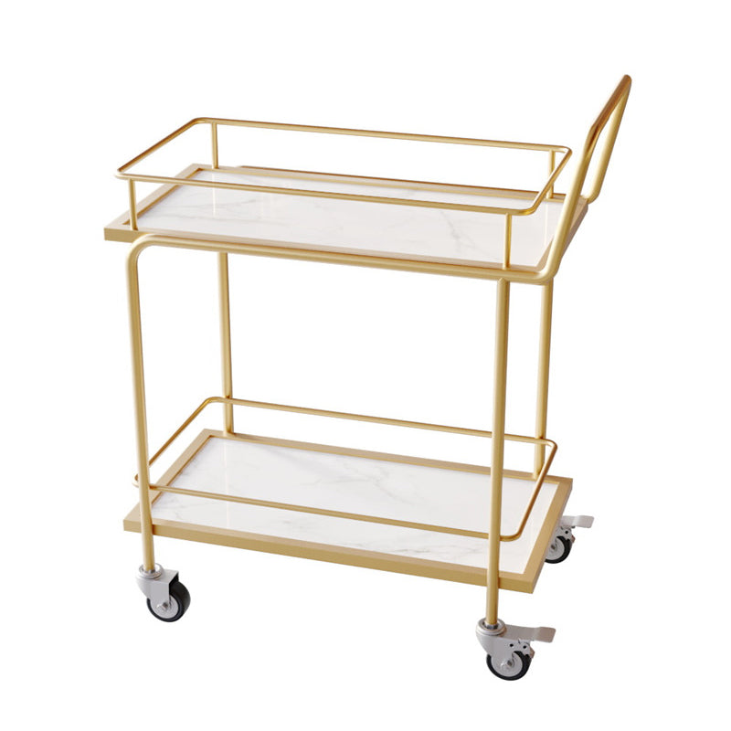 33.86"H Rolling Modern Prep Table Rectangular Metal Prep Table for Home Use