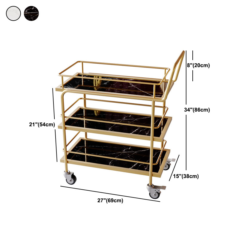 33.86"H Rolling Modern Prep Table Rectangular Metal Prep Table for Home Use