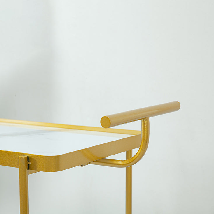 Modern 34.65"H Rolling Prep Table Rectangular Metal Prep Table for Home Use