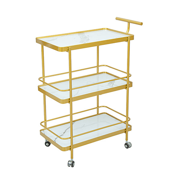 Modern 34.65"H Rolling Prep Table Rectangular Metal Prep Table for Home Use