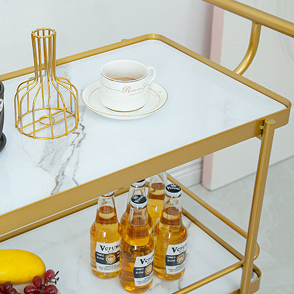 Modern 34.65"H Rolling Prep Table Rectangular Metal Prep Table for Home Use