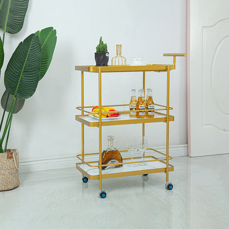 Modern 34.65"H Rolling Prep Table Rectangular Metal Prep Table for Home Use