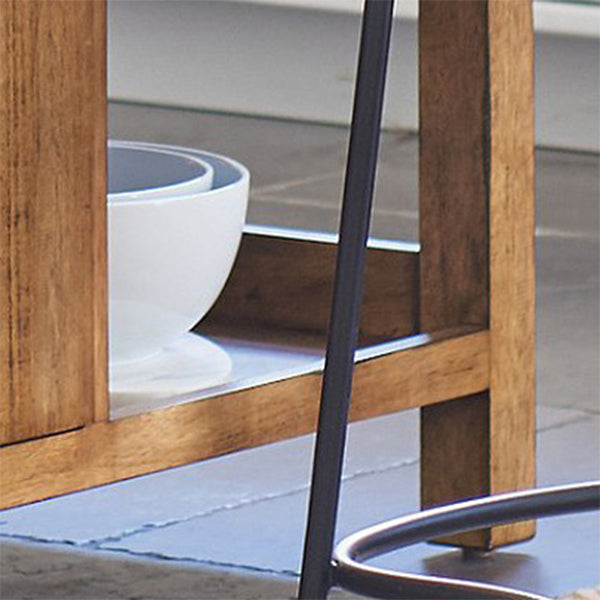 Farmhouse Stationary Kitchen Island Set Wood Rectangular Kitchen Island Set