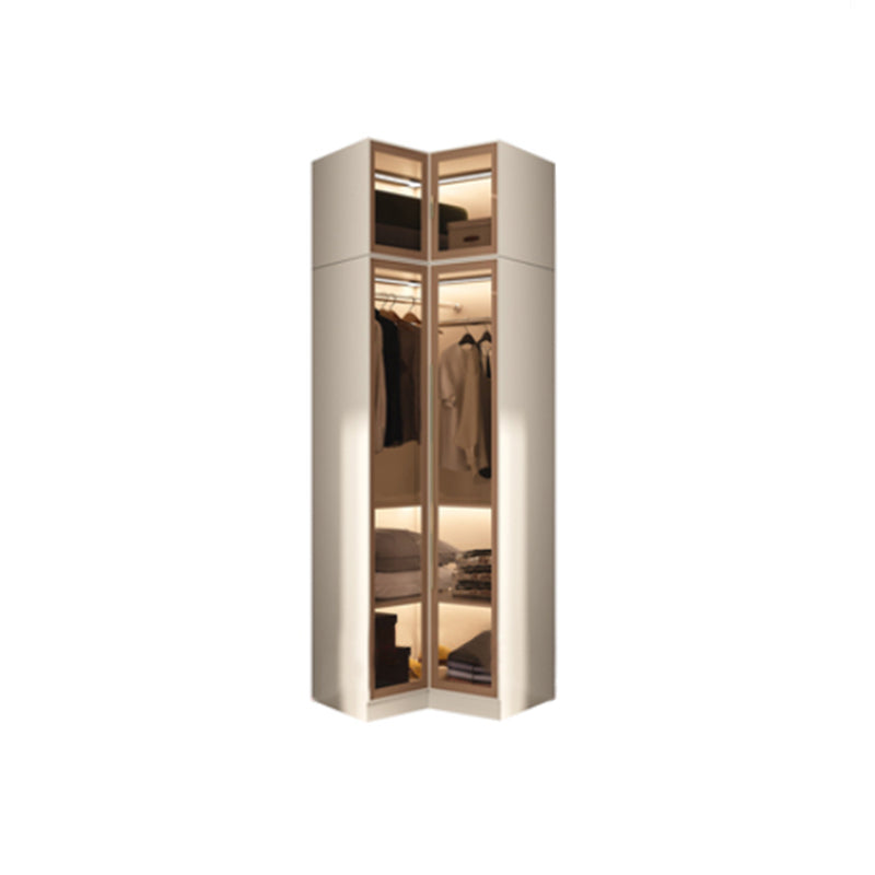 Contemporary Style Wardrobe Glass Wardrobe Closet With Shelves