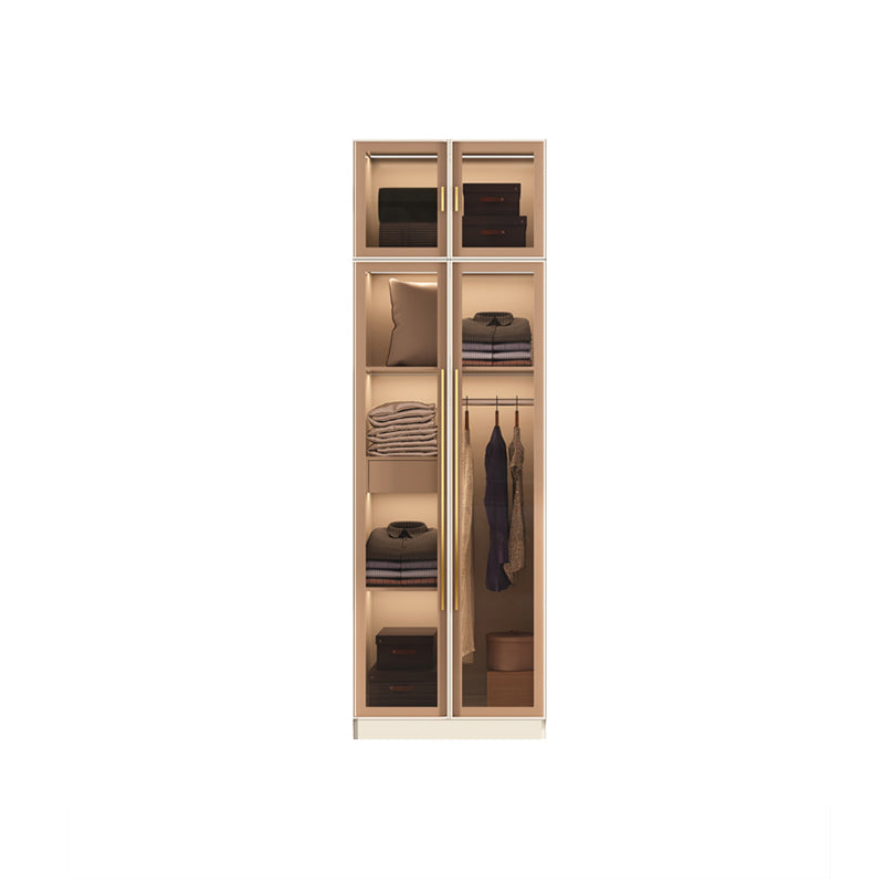 Contemporary Style Wardrobe Glass Wardrobe Closet With Shelves