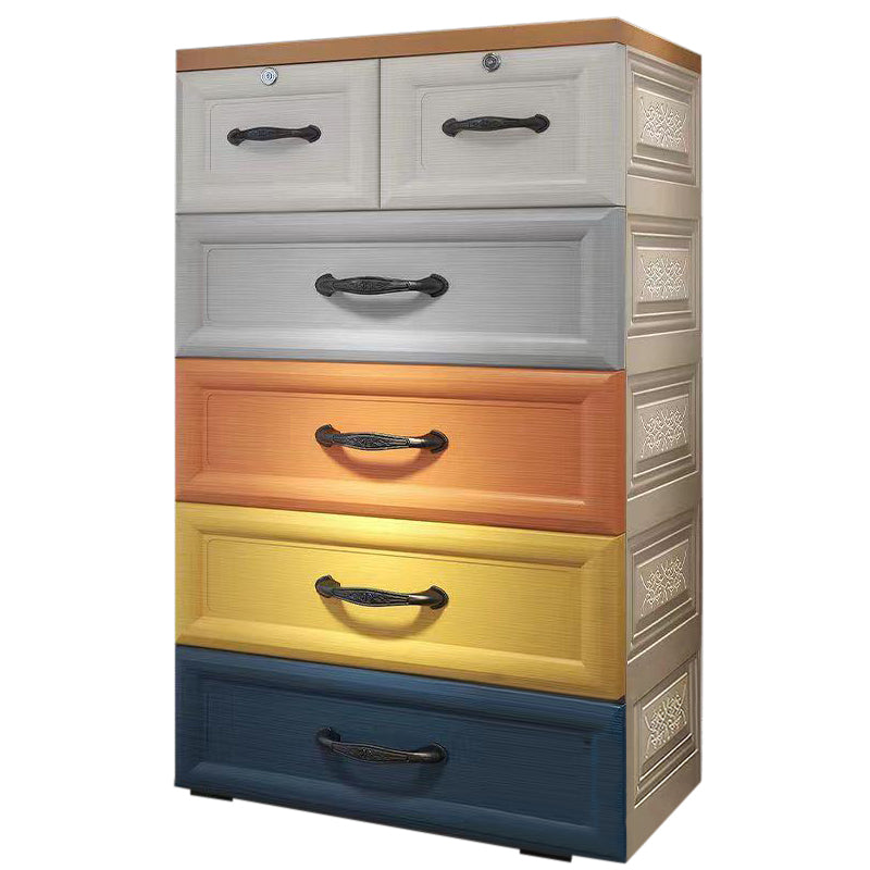 Modern Style Wardrobe Plastic Bedroom Wardrobe Closet With Drawers