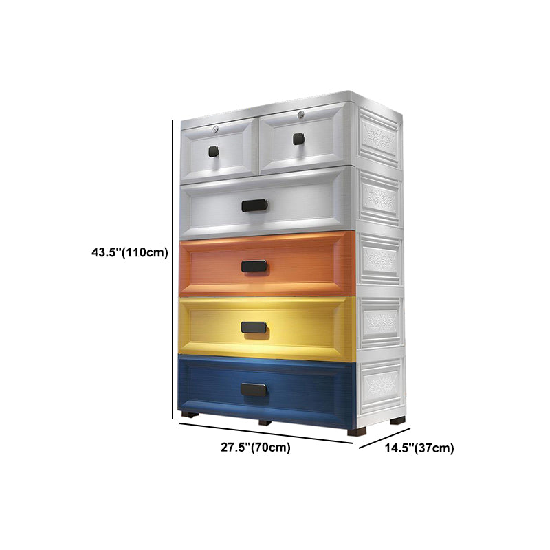 Modern Style Wardrobe Plastic Bedroom Wardrobe Closet With Drawers