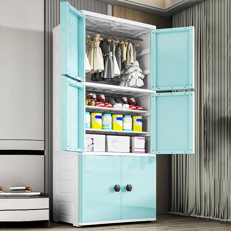 Modern Style Wardrobe Plastic Bedroom Wardrobe Closet with Legs