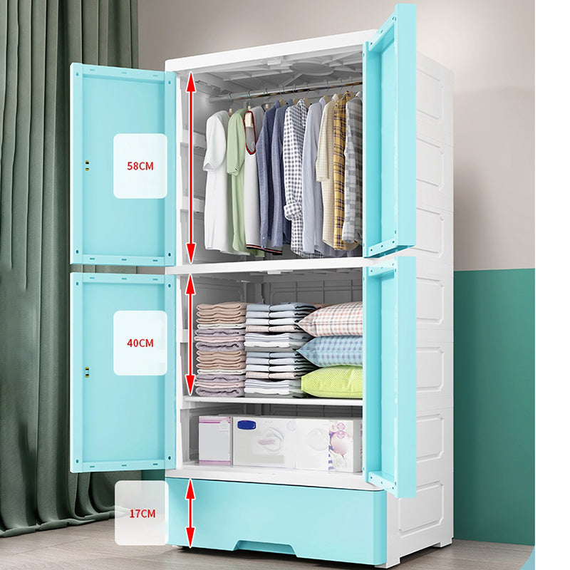 Modern Style Wardrobe Plastic Bedroom Wardrobe Closet with Legs