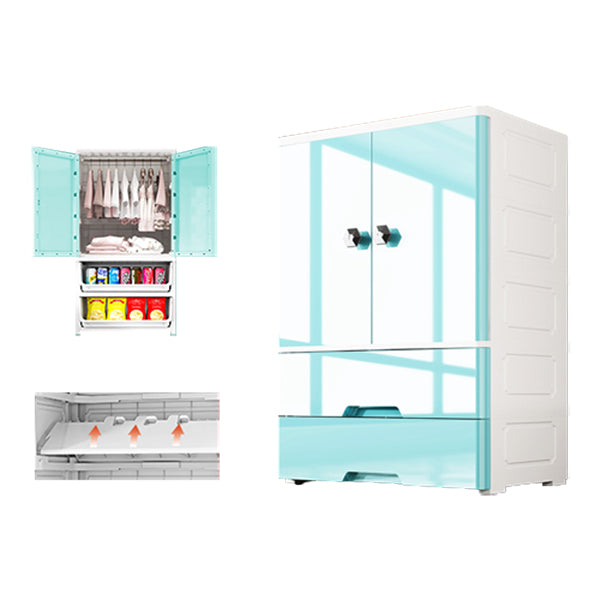 Modern Style Wardrobe Plastic Bedroom Wardrobe Closet with Legs