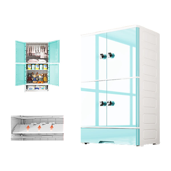 Modern Style Wardrobe Plastic Bedroom Wardrobe Closet with Legs