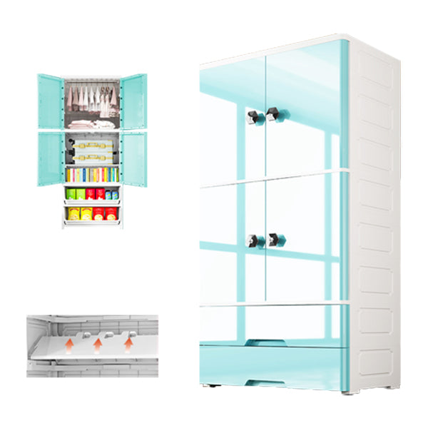Modern Style Wardrobe Plastic Bedroom Wardrobe Closet with Legs