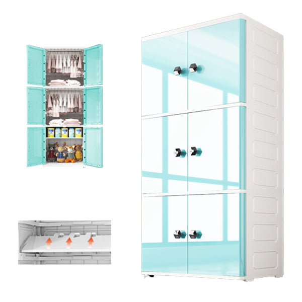 Modern Style Wardrobe Plastic Bedroom Wardrobe Closet with Legs