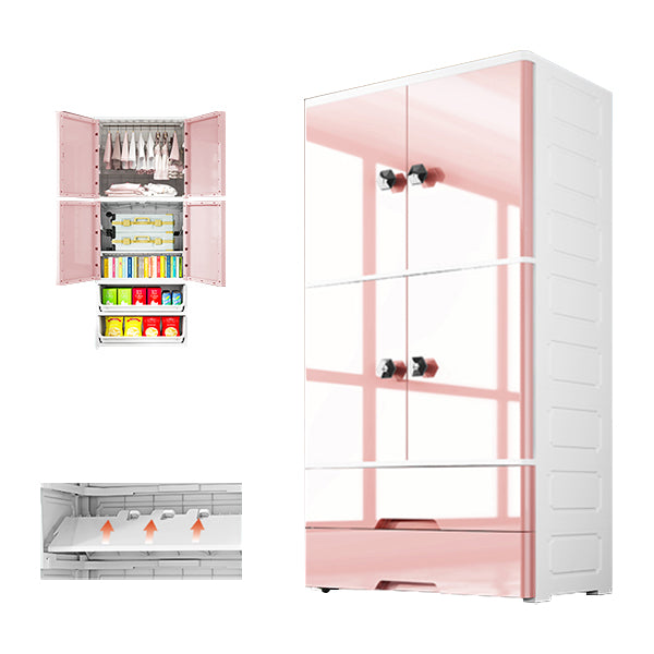 Modern Style Wardrobe Plastic Bedroom Wardrobe Closet with Legs
