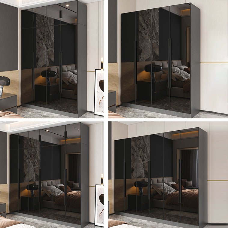 Modern Style Wardrobe Grey Colour Glass Wardrobe Closet for Bedroom