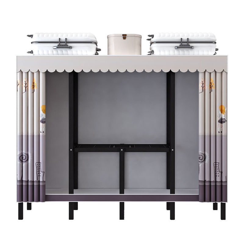 Folding Contemporary Wardrobe Armoire Steel Frame Wardrobe Cabinet for Bedroom