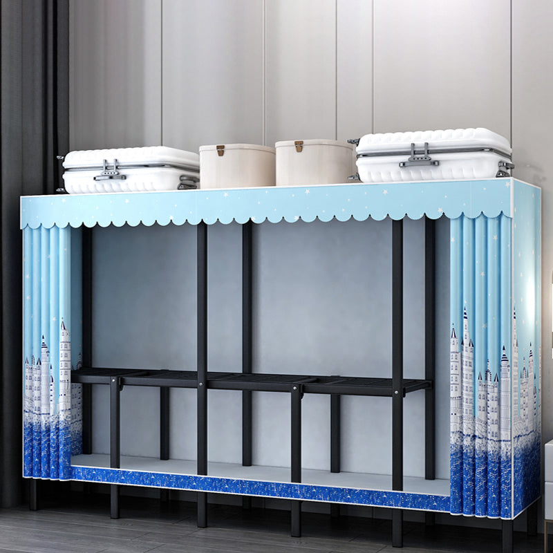 Folding Contemporary Wardrobe Armoire Steel Frame Wardrobe Cabinet for Bedroom