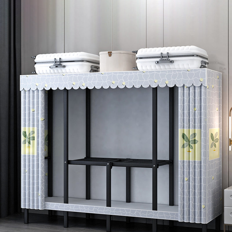 Folding Contemporary Wardrobe Armoire Steel Frame Wardrobe Cabinet for Bedroom