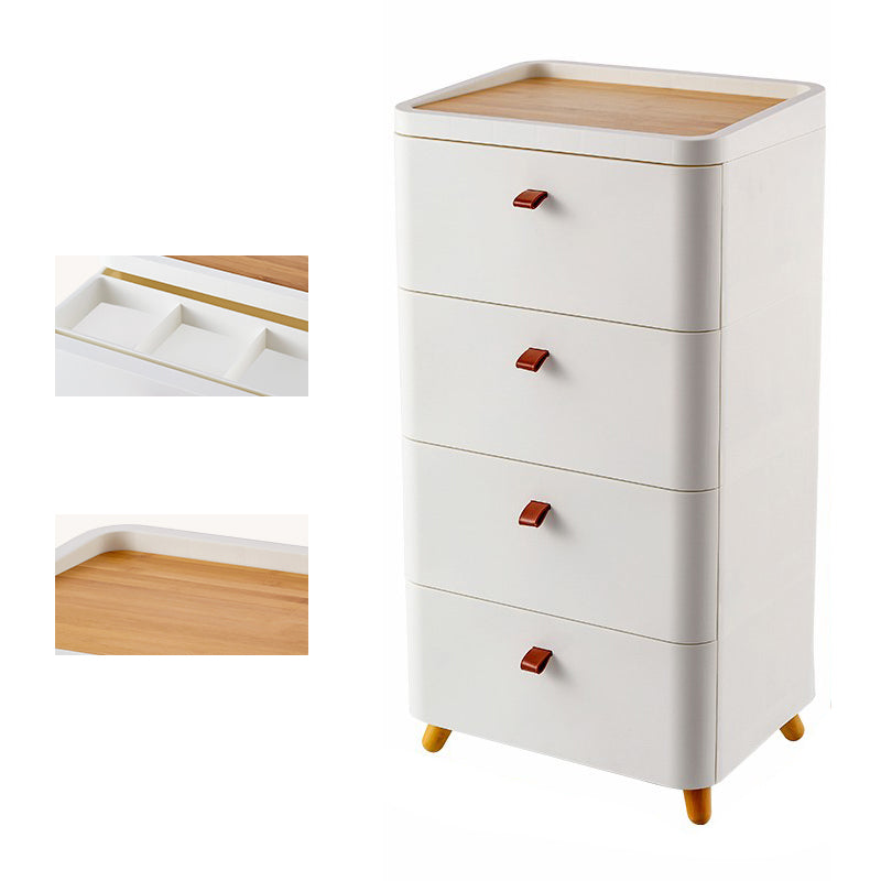 Contemporary Storage Cabinet with Legs White Cabinet with Drawers