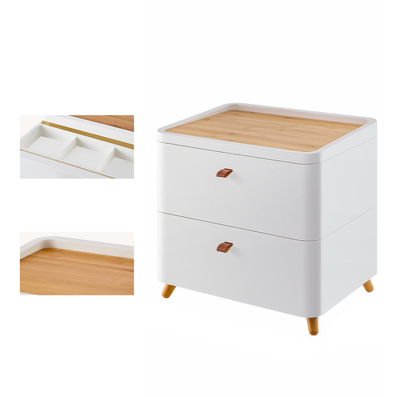 Contemporary Storage Cabinet with Legs White Cabinet with Drawers