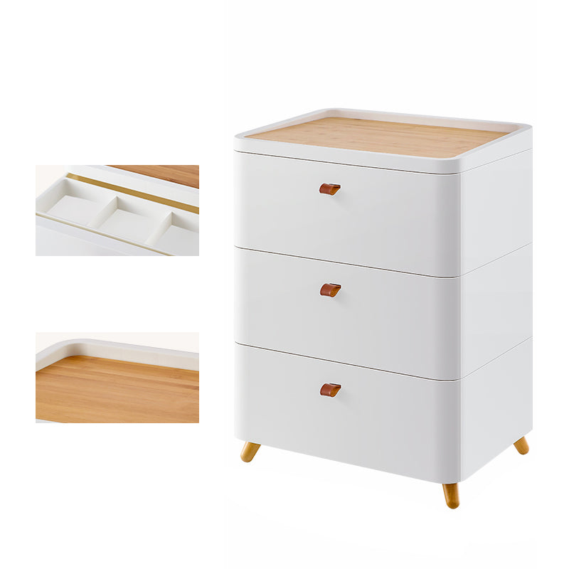 Contemporary Storage Cabinet with Legs White Cabinet with Drawers