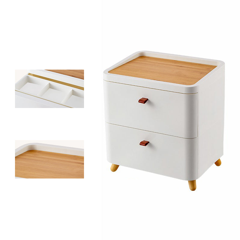 Contemporary Storage Cabinet with Legs White Cabinet with Drawers