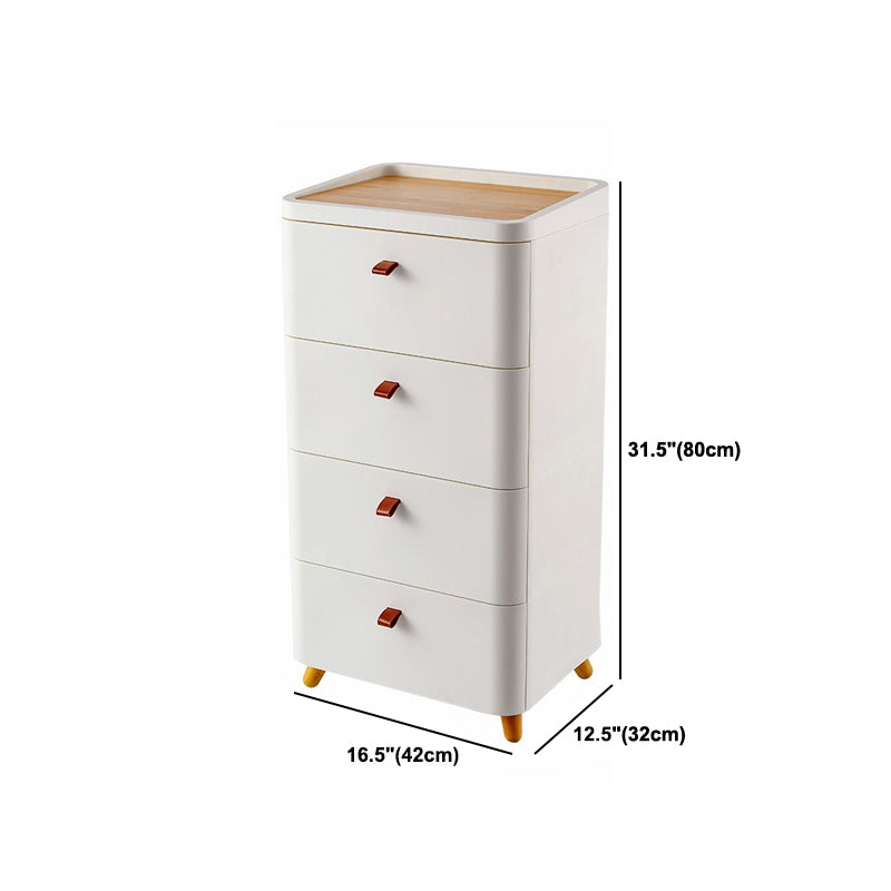 Contemporary Storage Cabinet with Legs White Cabinet with Drawers