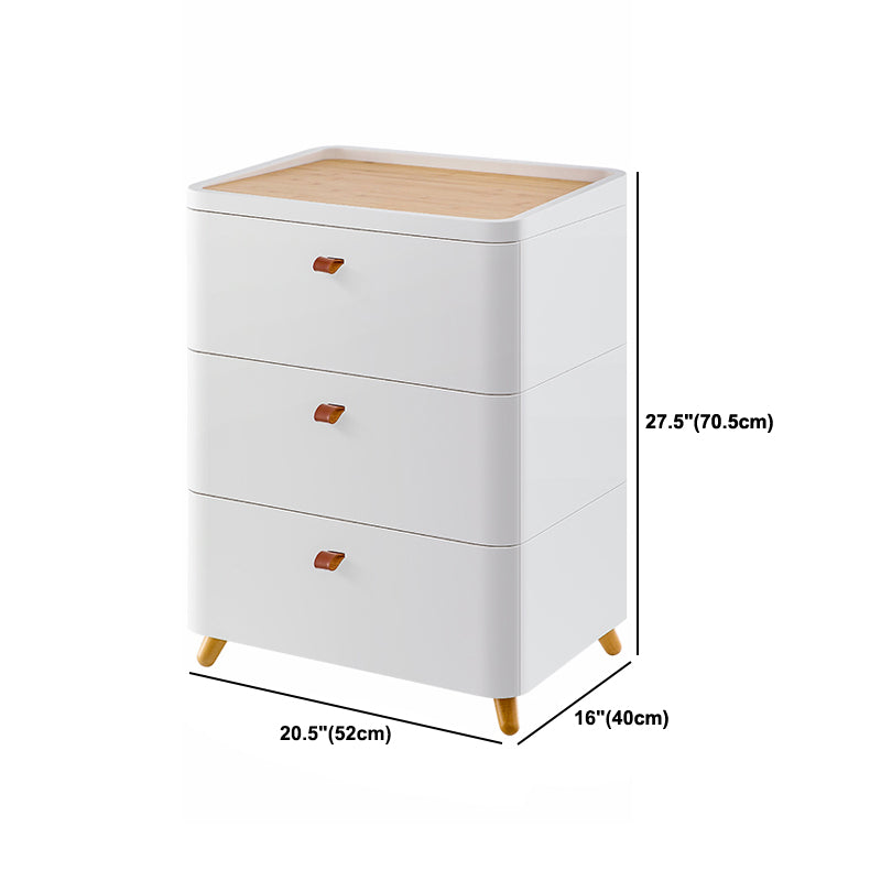 Contemporary Storage Cabinet with Legs White Cabinet with Drawers