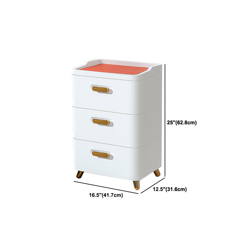 Contemporary Storage Cabinet with Legs White Cabinet with Drawers