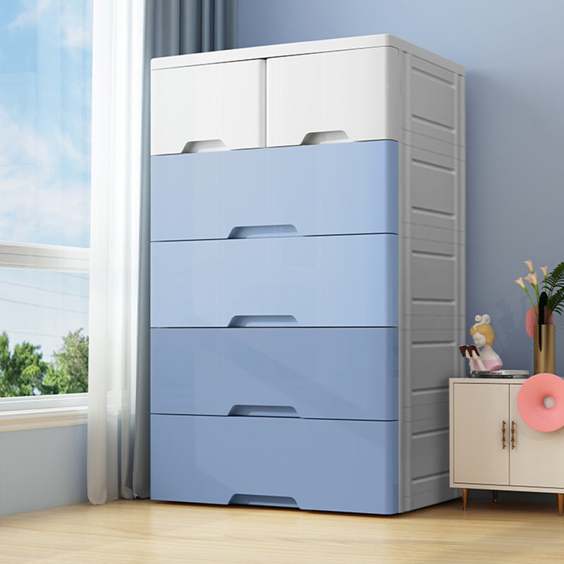 Modern Style Non-Hanging Armoire Plastic Home Cabinet with Drawers