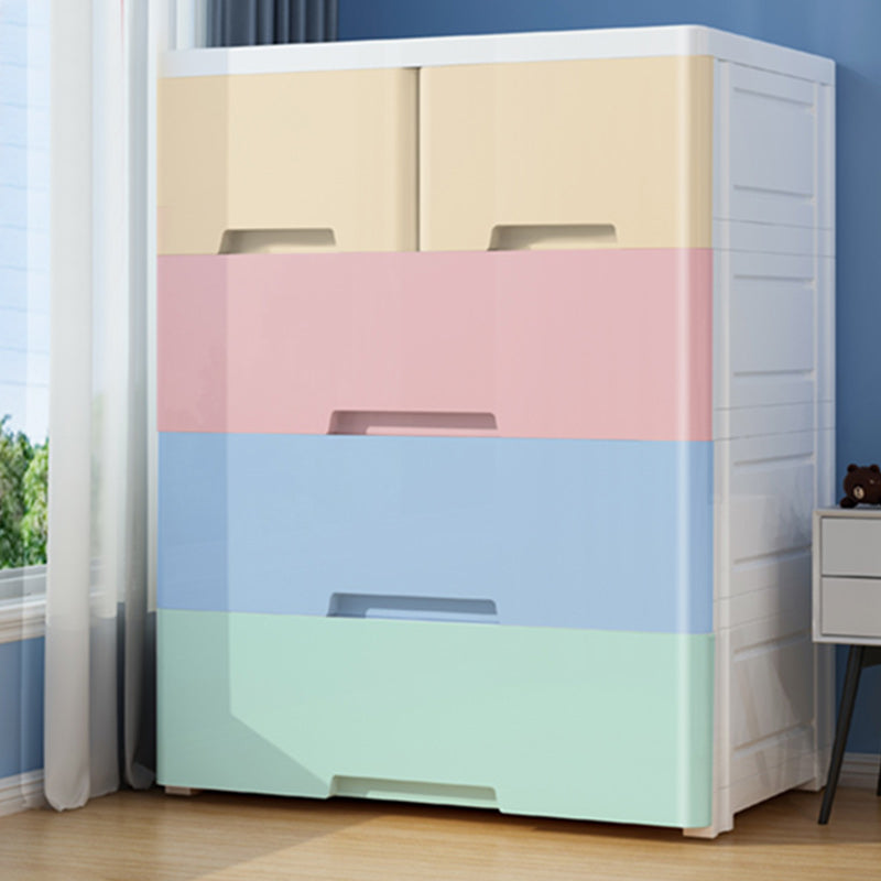 Modern Style Non-Hanging Armoire Plastic Home Cabinet with Drawers