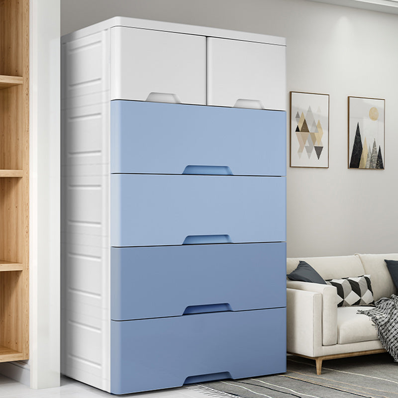 Modern Style Non-Hanging Armoire Plastic Home Cabinet with Drawers