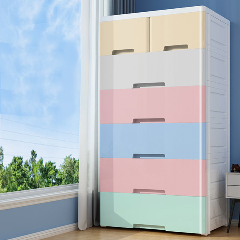 Modern Style Non-Hanging Armoire Plastic Home Cabinet with Drawers