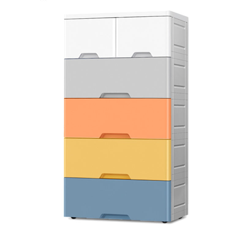 Modern Style Non-Hanging Armoire Plastic Home Cabinet with Drawers