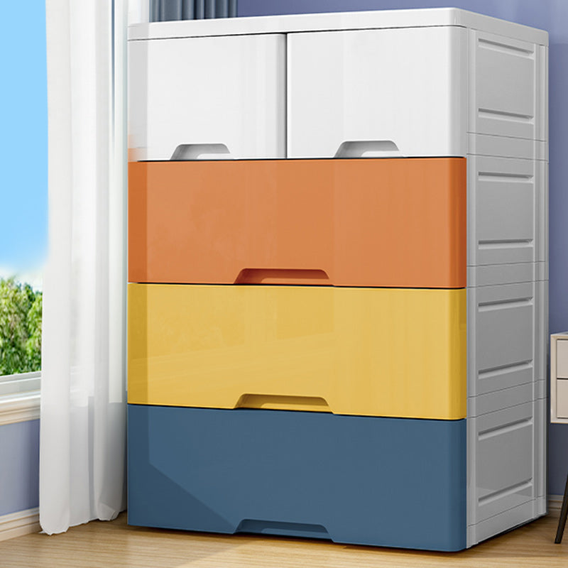 Modern Style Non-Hanging Armoire Plastic Home Cabinet with Drawers