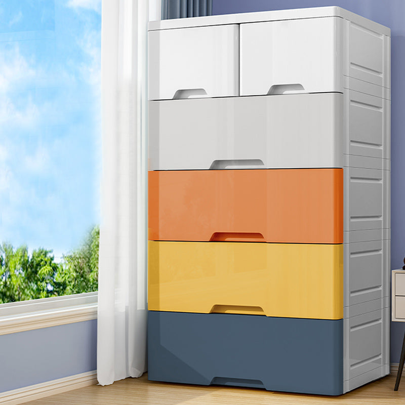Modern Style Non-Hanging Armoire Plastic Home Cabinet with Drawers