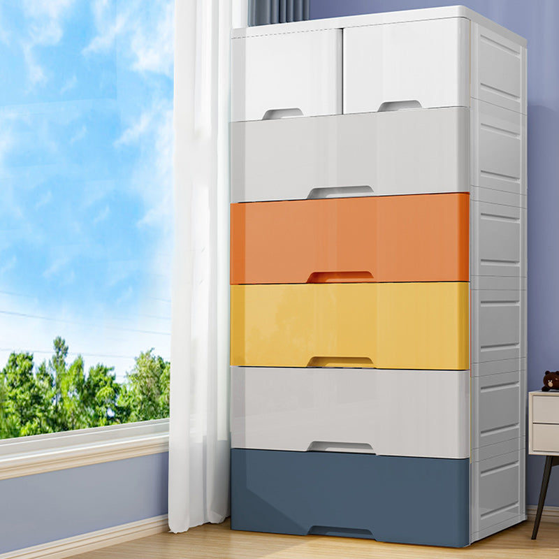 Modern Style Non-Hanging Armoire Plastic Home Cabinet with Drawers