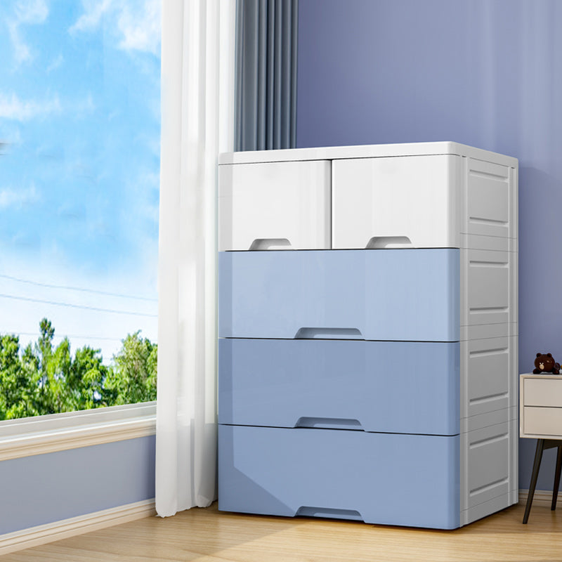 Modern Style Non-Hanging Armoire Plastic Home Cabinet with Drawers