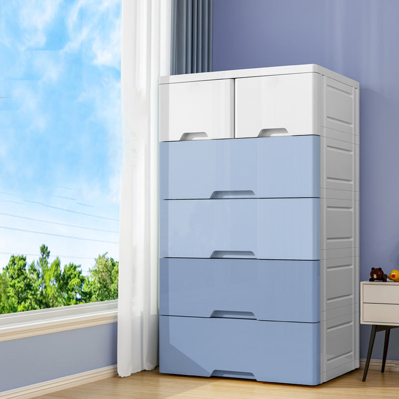 Modern Style Non-Hanging Armoire Plastic Home Cabinet with Drawers