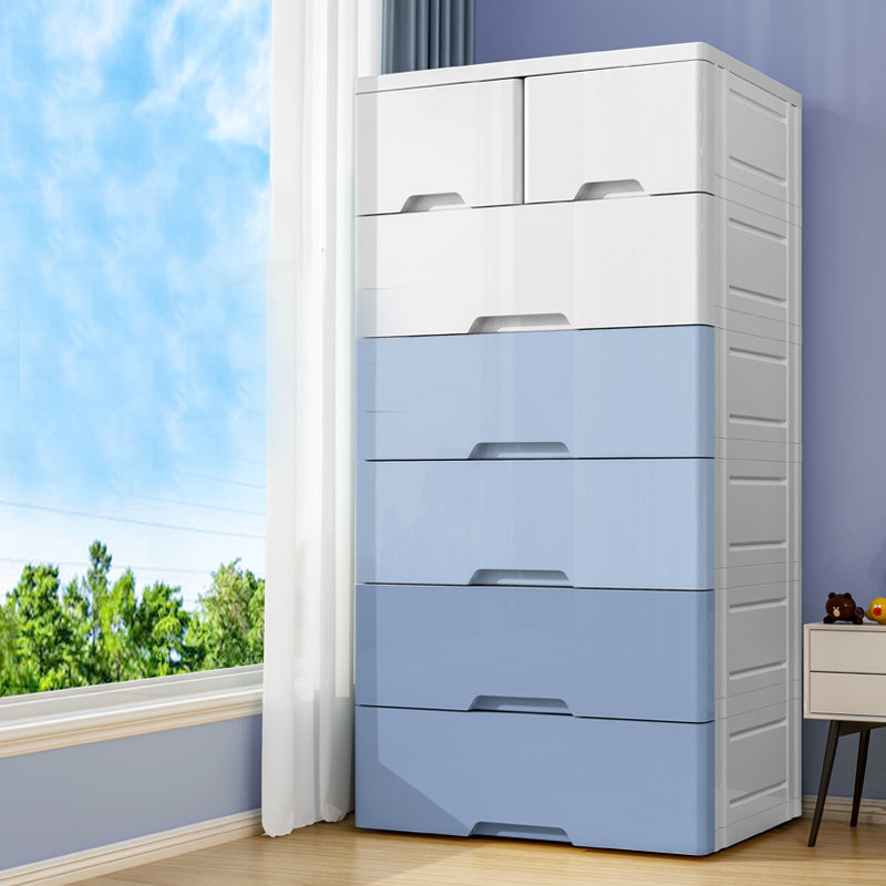 Modern Style Non-Hanging Armoire Plastic Home Cabinet with Drawers