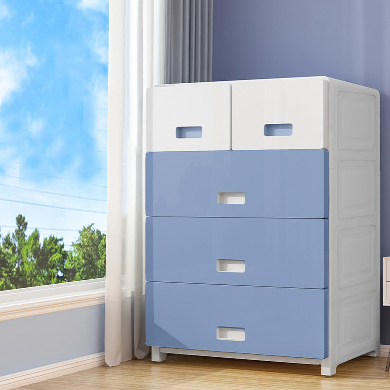 Modern Style Non-Hanging Armoire Plastic Home Cabinet with Drawers