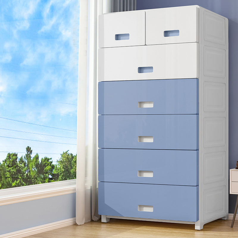 Modern Style Non-Hanging Armoire Plastic Home Cabinet with Drawers