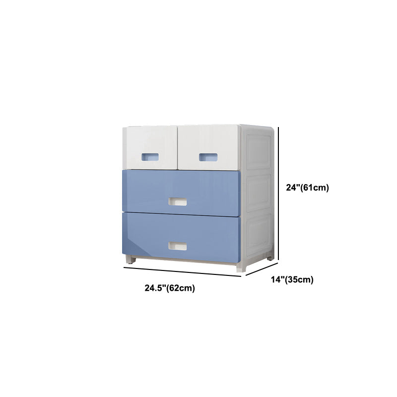 Modern Style Non-Hanging Armoire Plastic Home Cabinet with Drawers