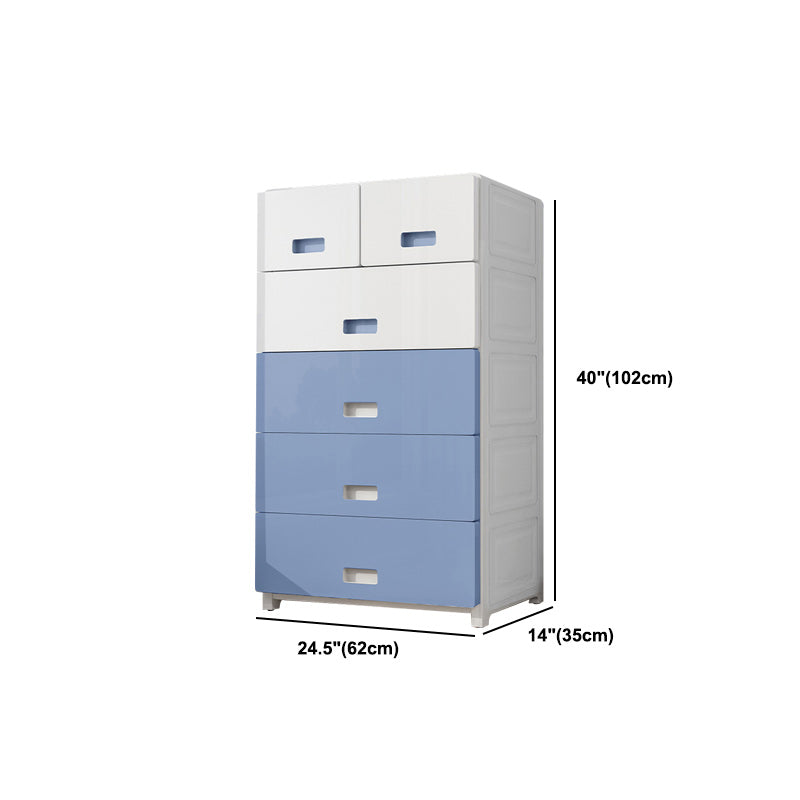 Modern Style Non-Hanging Armoire Plastic Home Cabinet with Drawers