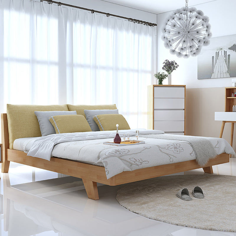 Contemporary Wood Panel Standard Bed with Rectangular Headboard