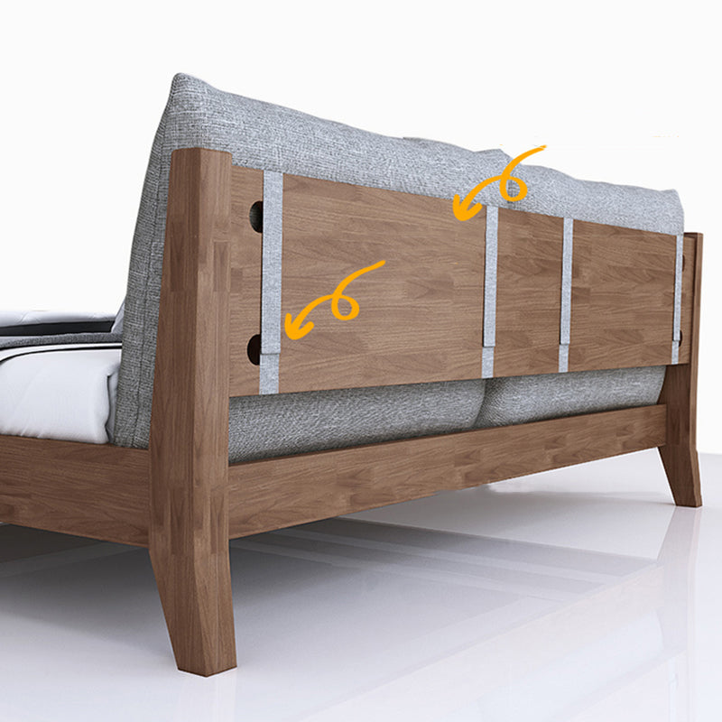 Contemporary Wood Panel Standard Bed with Rectangular Headboard