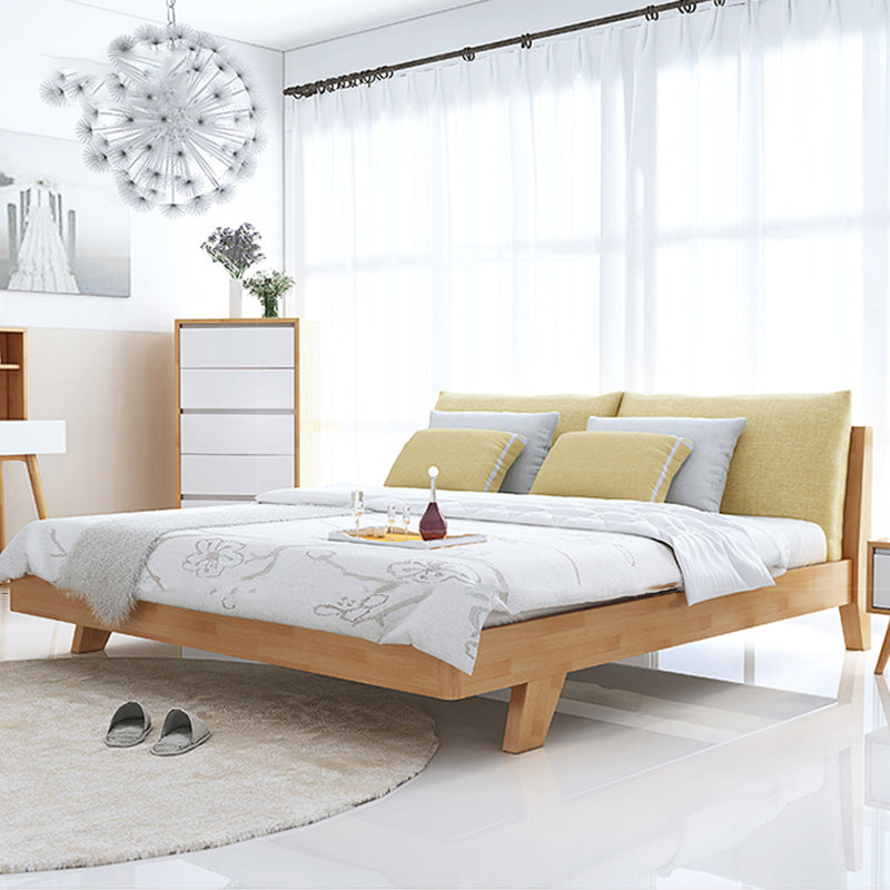Contemporary Wood Panel Standard Bed with Rectangular Headboard